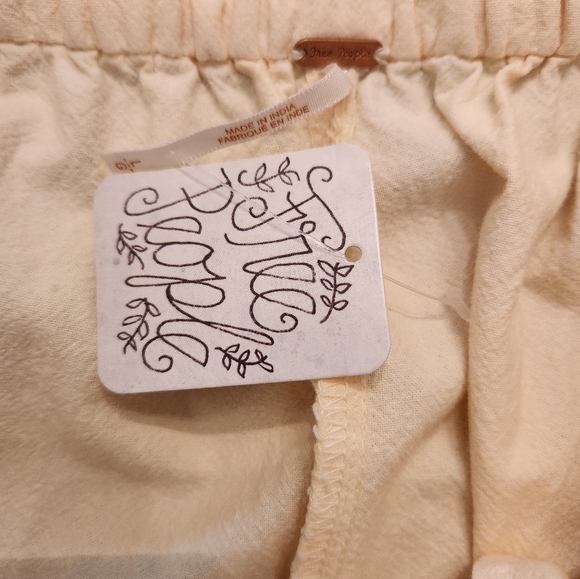 NEW Free People Wide Leg Wrap Pallazzo Pants Cream Size Large - Picture 6 of 8